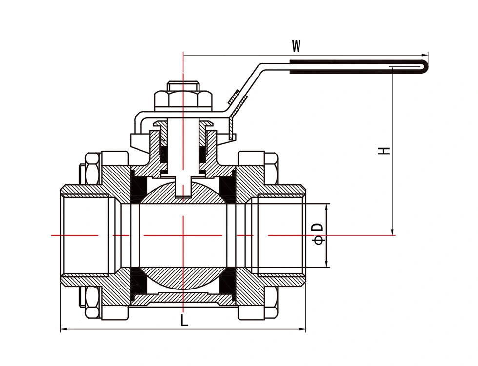 3PC Heavy Duty Ball Valve with Locking Device